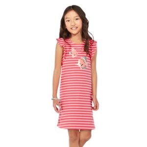 🧜‍♀️Gymboree ‘Mermaid Coast’ Coral Striped Dress